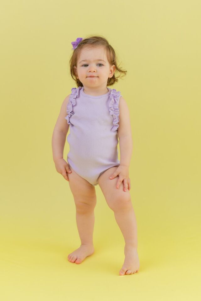 Lila Kız Bebek Body Pure